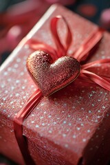 a beautifully wrapped gift for Valentine's Day