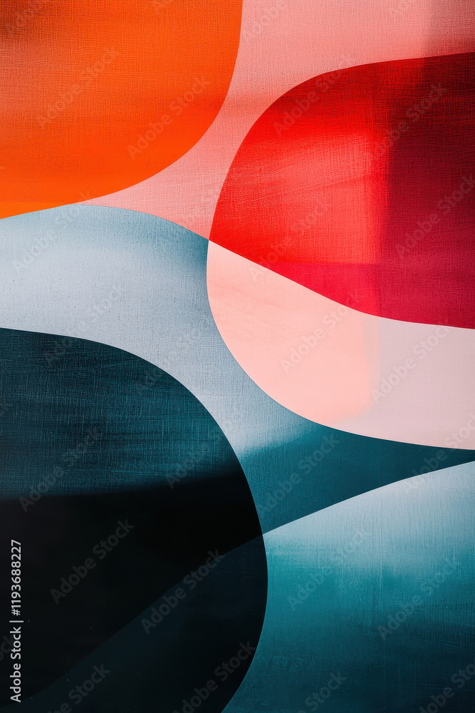 Poster dynamic abstract geometric art with vibrant colors and textures creating a modern aesthetic design