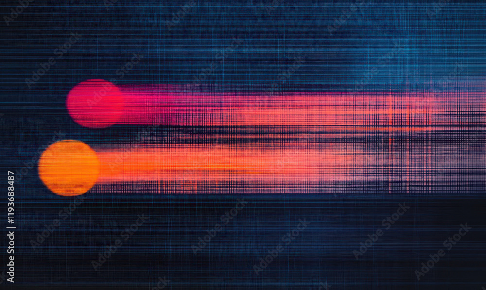 Poster exploring dynamic abstract motion with vibrant colorful streaks and energy in modern graphic design