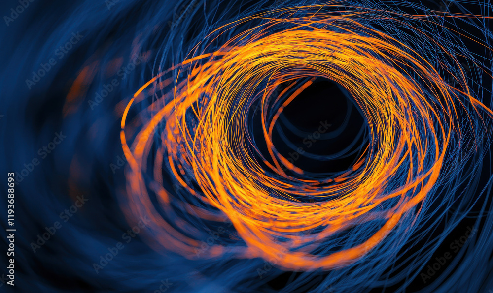 Aufkleber vibrant technological energy swirl: dynamic abstract light motion in neon vortex pattern