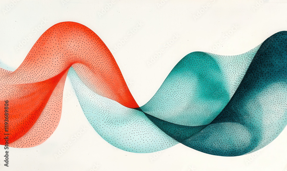 Poster captivating abstract wave patterns in dynamic multi-colored fluid design for modern art and creative