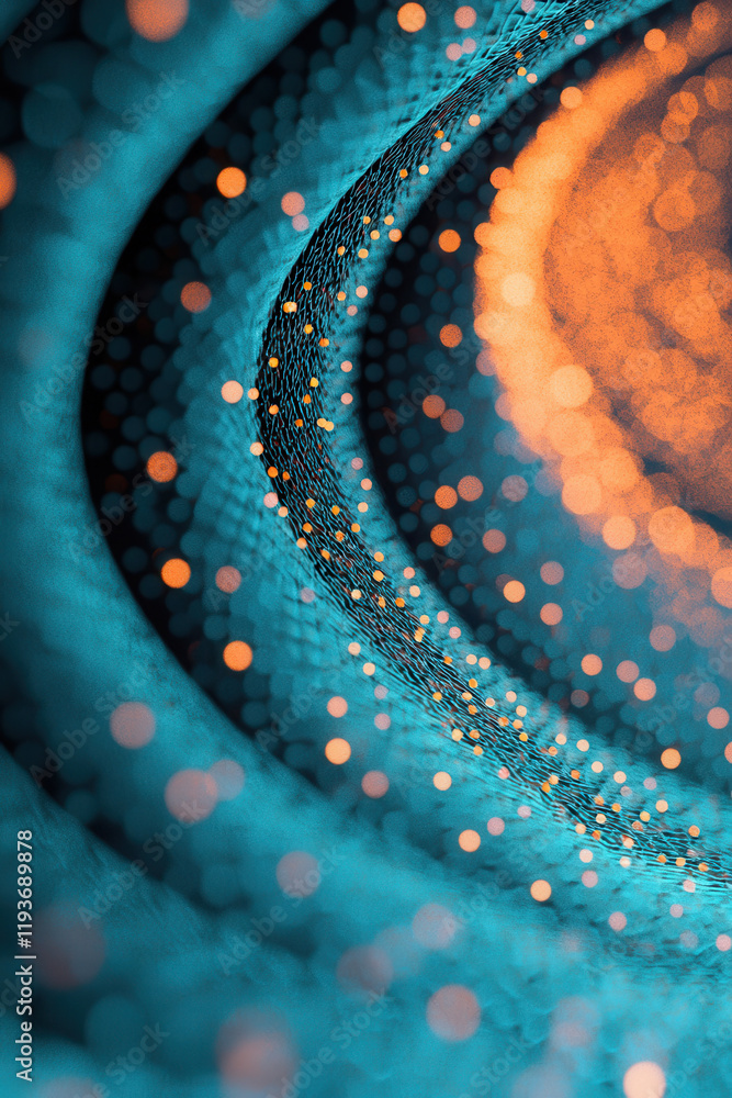 Poster stunning abstract design with dynamic mesh and bokeh effects in vibrant colors for modern graphic ap