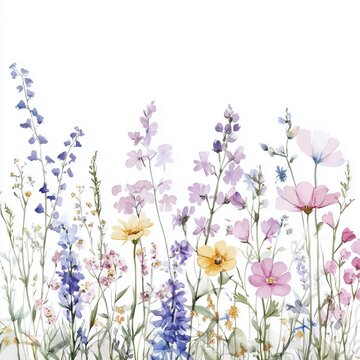 Zarte Wildblumen &ndash; Aquarellkunst in Pastellfarben