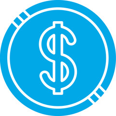 Dollar Coin icon single vector illustration