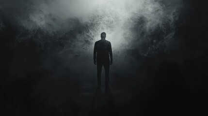 Artistic Interpretation Of A Man Born From Shadows