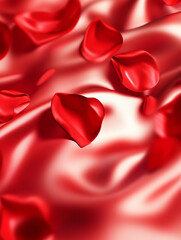 Fototapeta premium red rose petals on white