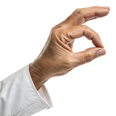 Fototapeta premium Hand showing pinch gesture isolated on transparent. PNG
