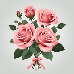 Fototapeta premium bouquet of pink roses