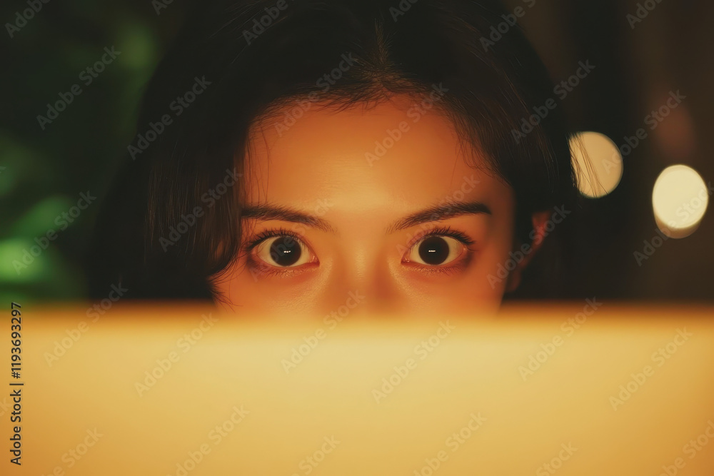 Poster captivating glance: the intriguing essence of mystery and emotion captured in a mesmerizing portrait