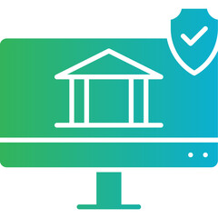 Online Banking Security icon single vector illustration
