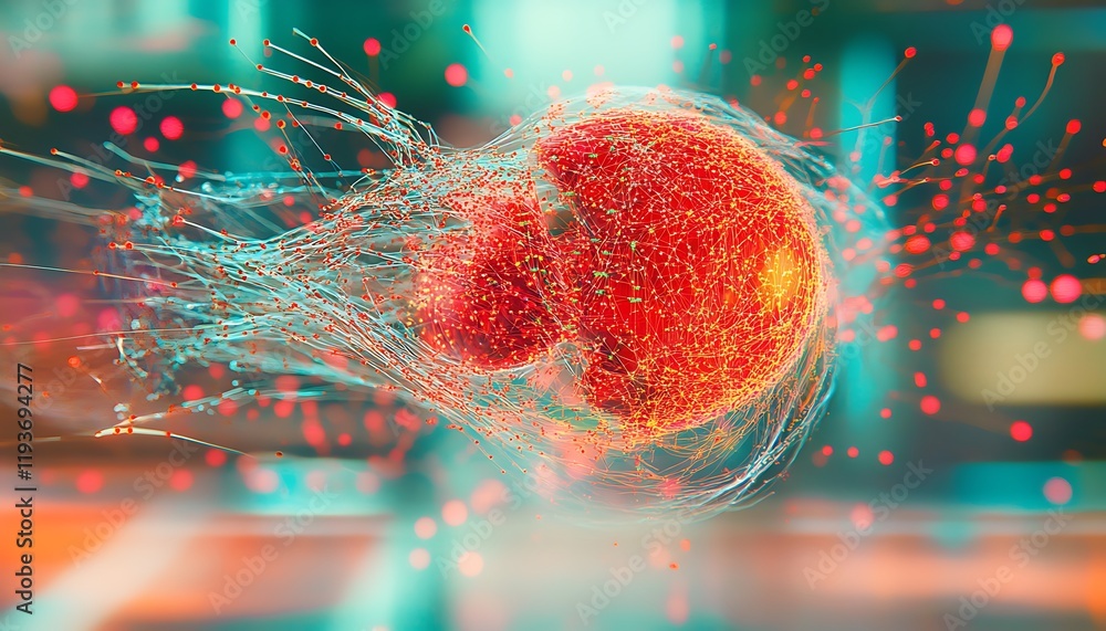 Aufkleber abstract glowing particle explosion, dynamic energy burst