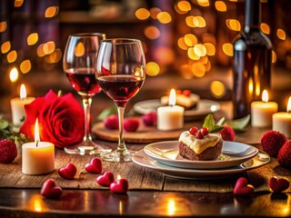 Romantic Candlelight Valentine's Day Dinner Date Low Light Photography