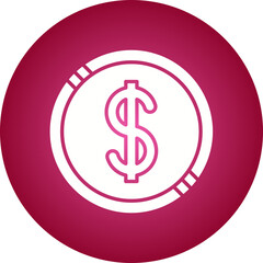 Dollar Coin icon single vector illustration