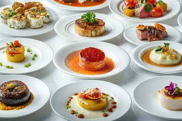 Tasty dishes in michelin star restaurant