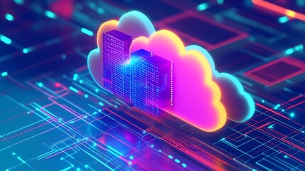 Representation of scalability solutions showcasing load balancing across cloud servers dynamically manage workloads and enhance IT system efficiency