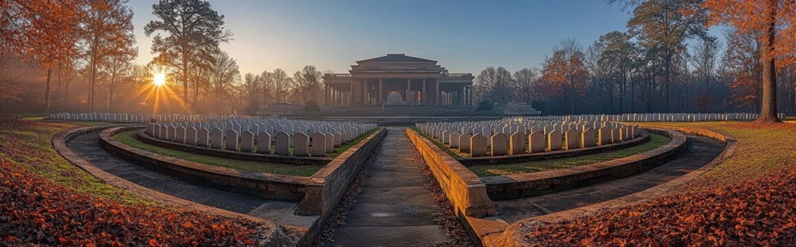 A wide-angle view of Tyne Cot WWI Cemetery located in Ypres, Belgium