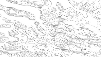 Topographic map with lines on a white background. Geographic map concept. Vector illustration