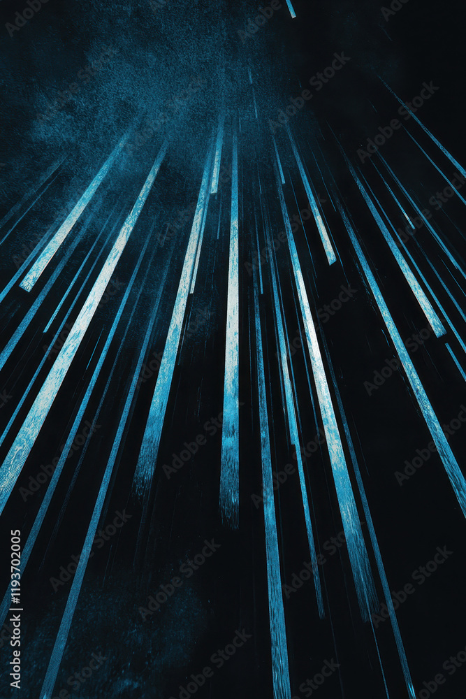 Poster dynamic blue lines: captivating abstract digital art explores futuristic technology concepts and sle