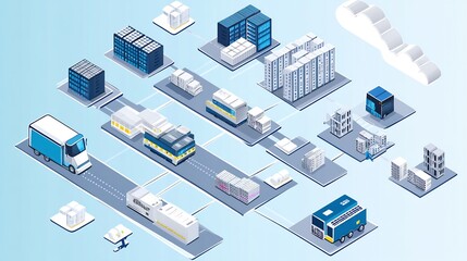 Fototapeta premium Continuous deployment strategies visualized leveraging load balancing and scalable systems for efficient application delivery