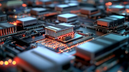 Obraz premium Creative visualization of quantum computing systems integrated into futuristic strategies emphasizing their transformative potential