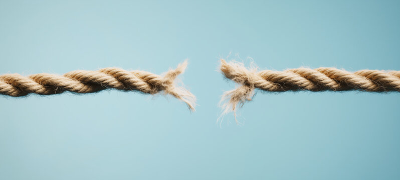 A rope with two ends breaking apart