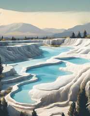 White Dreams in Blue - Pamukkale
