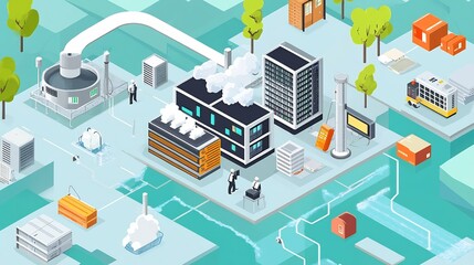 Obraz premium Depiction of disaster recovery processes featuring realtime resilience strategies and data backup workflows