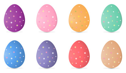 Easter Eggs.Set of colorful Easter eggs. Vector illustration.