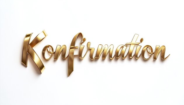 Eleganter Schriftzug Konfirmation in goldener Optik