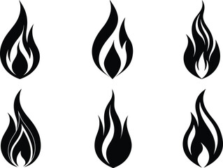 set of flame silhouette Vector art last station