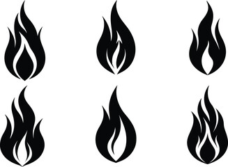 set of flame silhouette Vector art last station