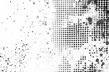 A black and white halftone pattern with a grunge background design