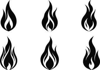set of flame silhouette Vector art last station