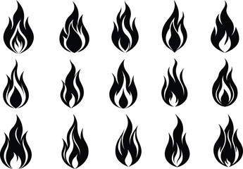 set of flame silhouette Vector art last station