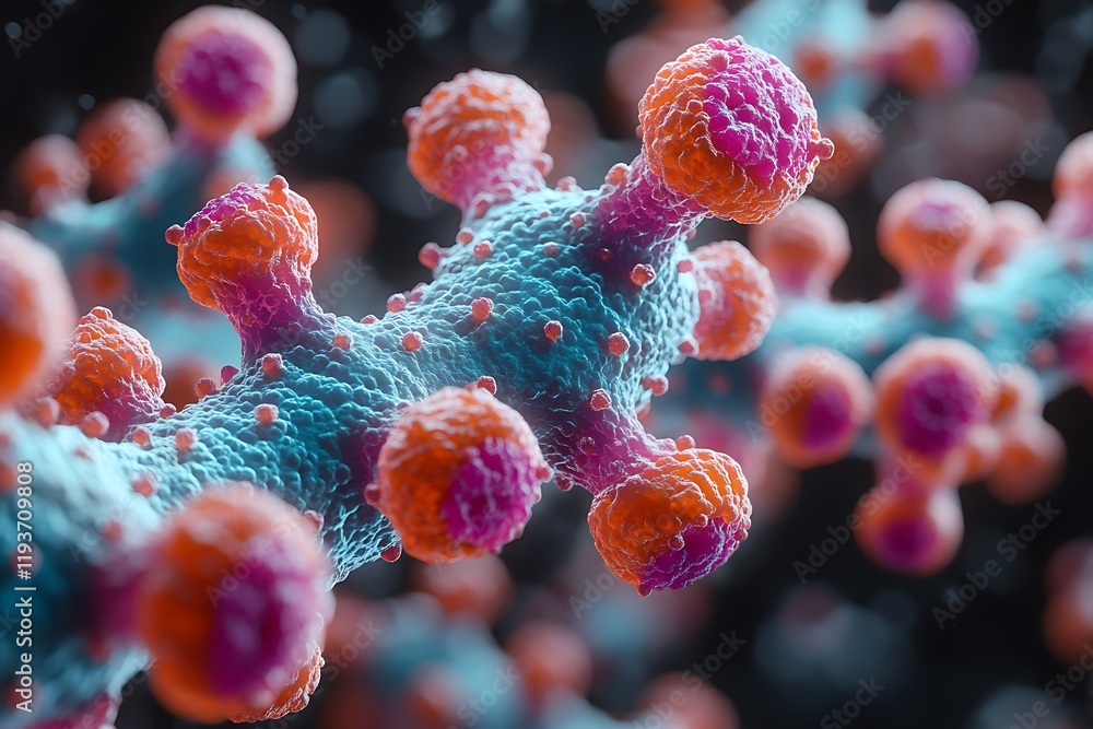 Aufkleber microscopic visualization of a complex virus structure