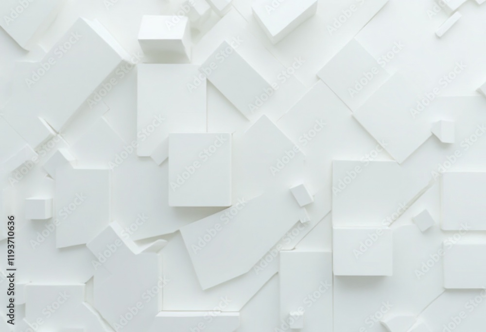 Aufkleber abstract geometric art with white cubes and paper background