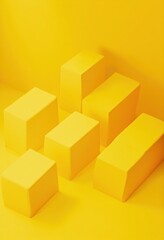 Obraz premium Yellow Rectangular Cubes on a Vibrant Background