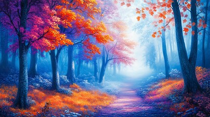 Enchanting Autumn Forest Path