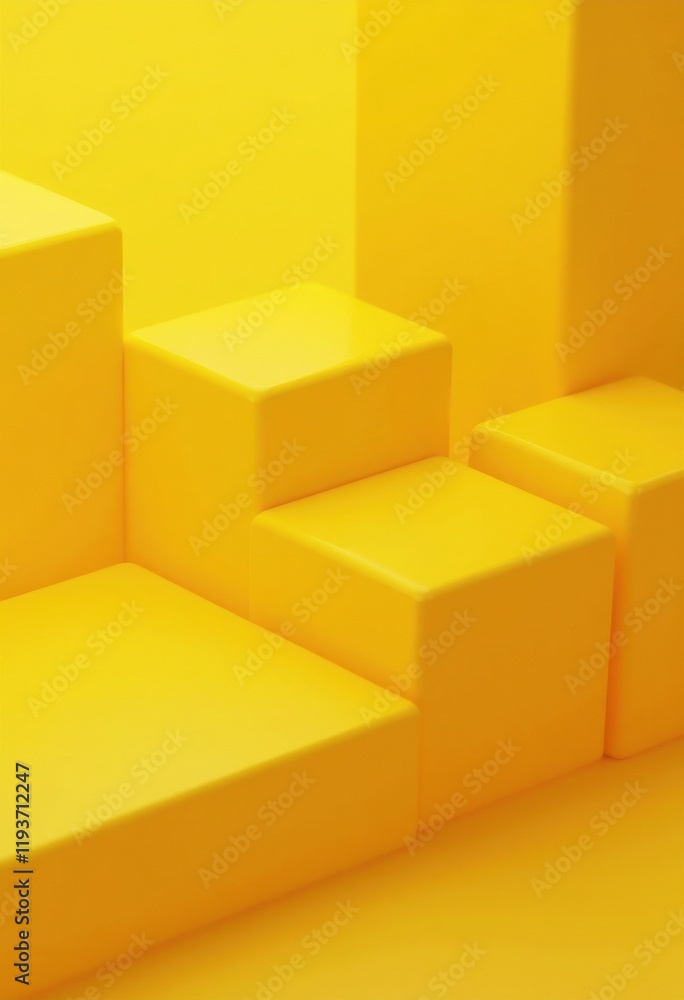 Aufkleber Yellow Cubes Step Blocks Abstract Pattern