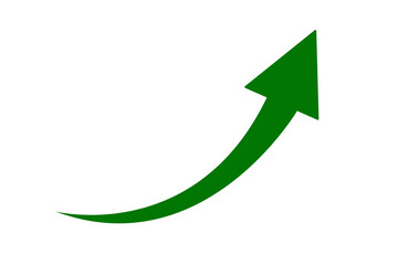 green curve arrow icon on transparent background. flat style. arrow icon for web site design, logo, app, UI. arrow indicated the direction symbol. curved arrow sign PNG file