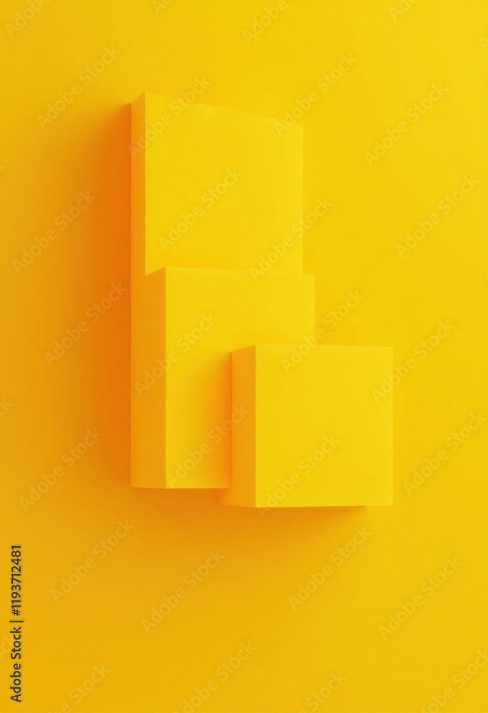 Poster simple yellow background with squares