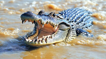 Obraz premium Powerful Crocodile in the River