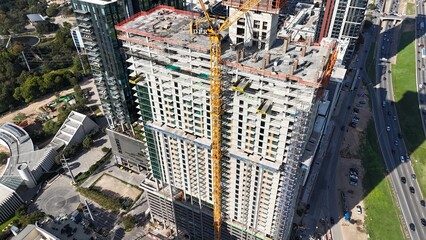 Fototapeta premium rainey street skyscrapers austin texas