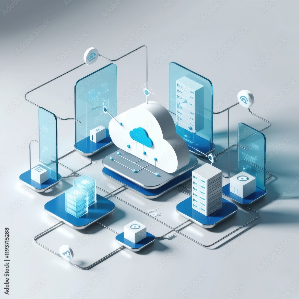 Aufkleber Cloud Computing and Data Storage Architecture with Multicloud Deployment and Containerization