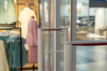 A state-of-the-art scanner entrance gate designed to prevent theft in clothing stores