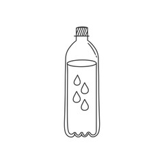 Water bottle in doodle style. Vector icon.