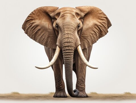 Isolated African Elephant Ear Flaps. Wildlife Close-Up Photography of Majestic Animal
