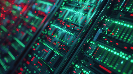 Obraz premium Cybercrime experts sift through encrypted data on seized computers, uncovering hidden files that reveal the scope of an international hacking operation targeting banks.