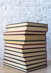 Stack of books with background