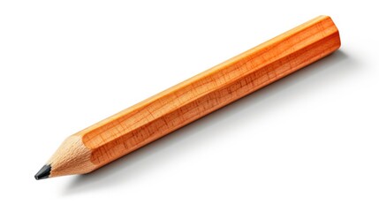 Orange Carpenter's Pencil with Graphite Tip and Eraser, Isolated on Flat Design Element Background - Perfect for Education and Carpentry